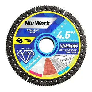 NiuWork 4.5" 1PCS/3PCS Multi-Material Cutting Blades - Dry Cut Metal, Tile, Stone & Plastic - Angle Grinder Saw Blades for Cast Iron & Marble (115mm) Tool Accessories