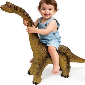 Large Brachiosaurus 32 Inch, Dinosaur Toys for Kids Ages 3-5, Large Dinosaur Toys for Kids, Toddler Dinosaur Party Favors, Birthday Gifts for Boys and Girls (Brown)