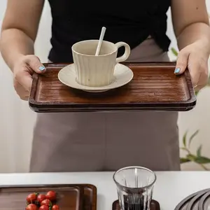 Bamboo Serving Tray, 1 Count Rectangular Food Tray, Serving Tray for Breakfast, Party, Wedding, Picnic Decoration,  Kitchen Storage and Organization
