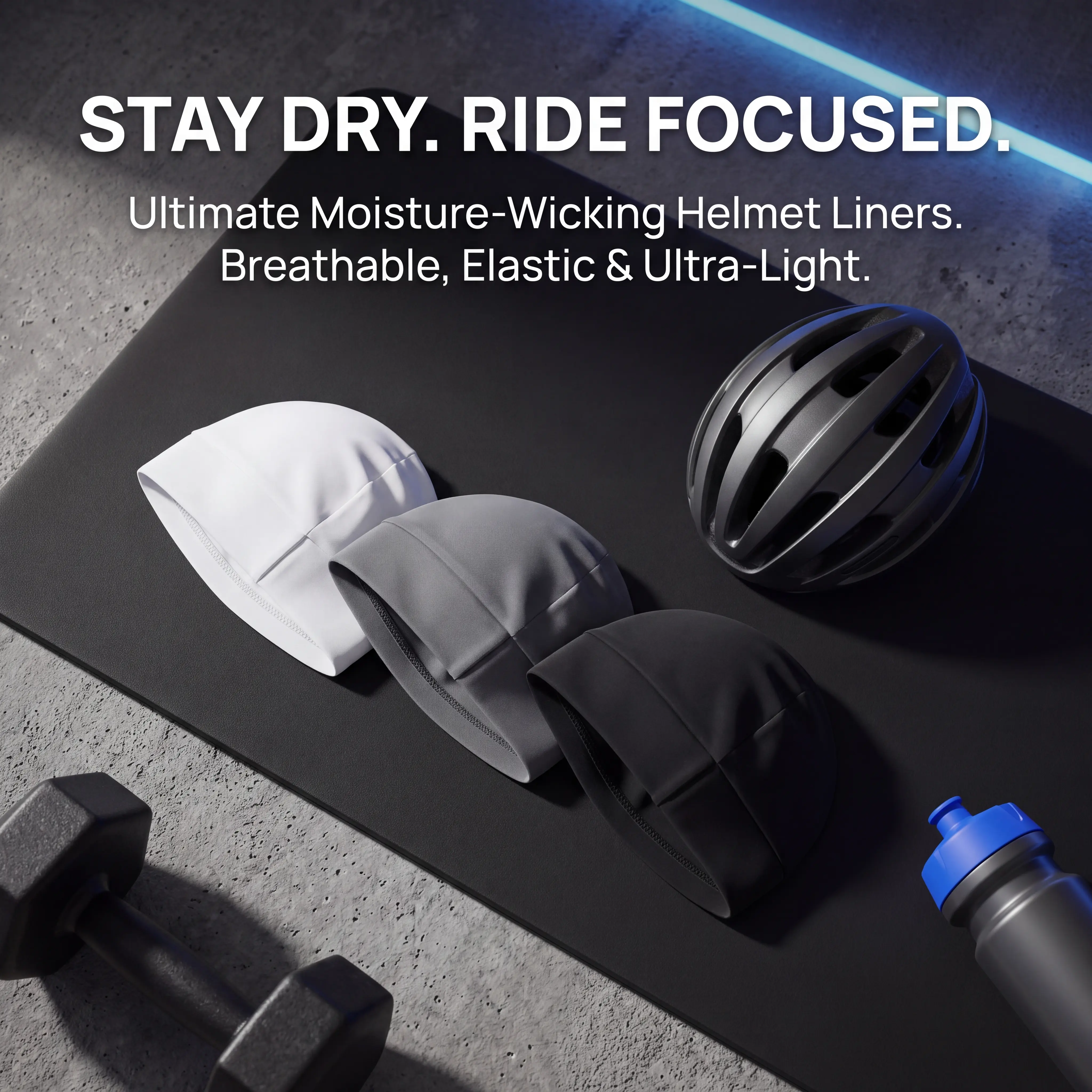 Unisex Stretch Solid Color Skull Cap, Breathable Polyamide Sport Beanie, Versatile Helmet Liner for Biking Running Hiking, Fitted Outdoor Headwear for Men & Women, All Season Machine Washable Daily Hat