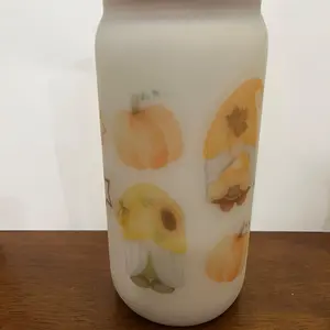 Thanksgiving Gnomes and Pumpkins Glass