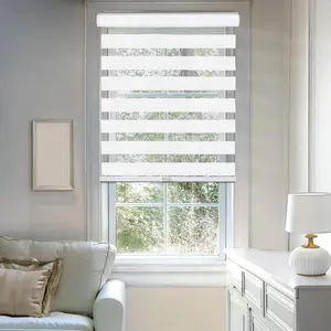 20"x72" Chicology Light Filtering Zebra Shade White