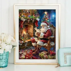 Santa Claus Pattern DIY Diamond Arts Colorful Painting Kit without Frame, DIY 5D Diamond Arts Colorful Painting Kit, Wall Art Decor for Home