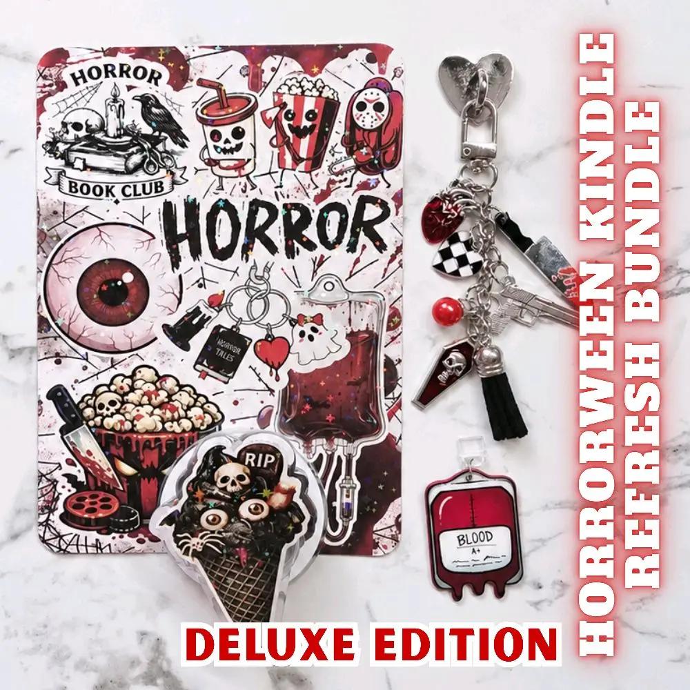 HORRORWEEN DELUXE Kindle Refresh Kit | Includes Insert, Magnetic Grip, Dust Plug Charm, and Chain Charm