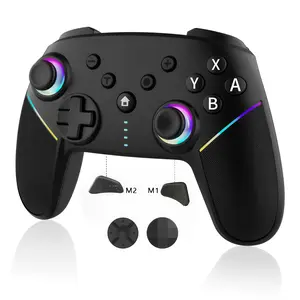 Wireless Bluetooth-compatible Game Controller, Four Vibration Modes, RGB Light Effect, Turbo Function, Six-Axis Gyroscope, Suitable for Switch, PC, Android, and i0S devices, Esports, multifunctional game controller, Wireless Gaming Controller