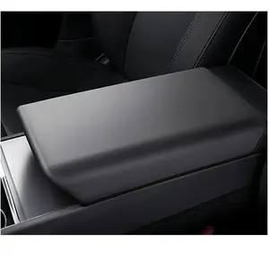 Center Console Armrest Cover Designed for Tesla Model 3 Highland 2024-2026 and Model Y Juniper 2026 Refresh,Non-Slip Designed with EZ Snap On Install-Black
