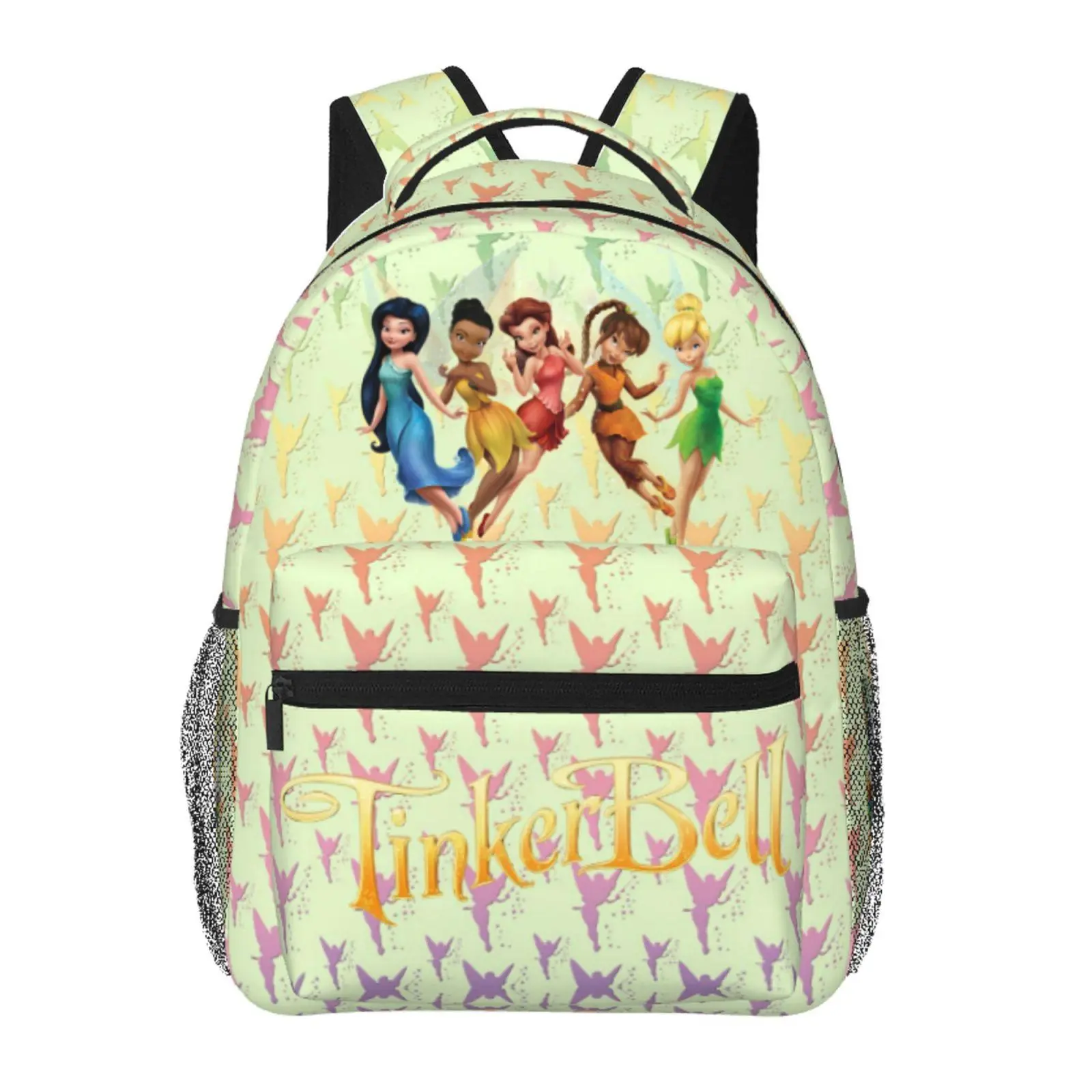 Tinker Bell School Backpack Tinkerbell Cartoon Bookbag with Adjustable Shoulder Straps Tinker Bell Lightweight Fashion Daypack, Ideal Back to School Holiday Gift for Boys Girls
