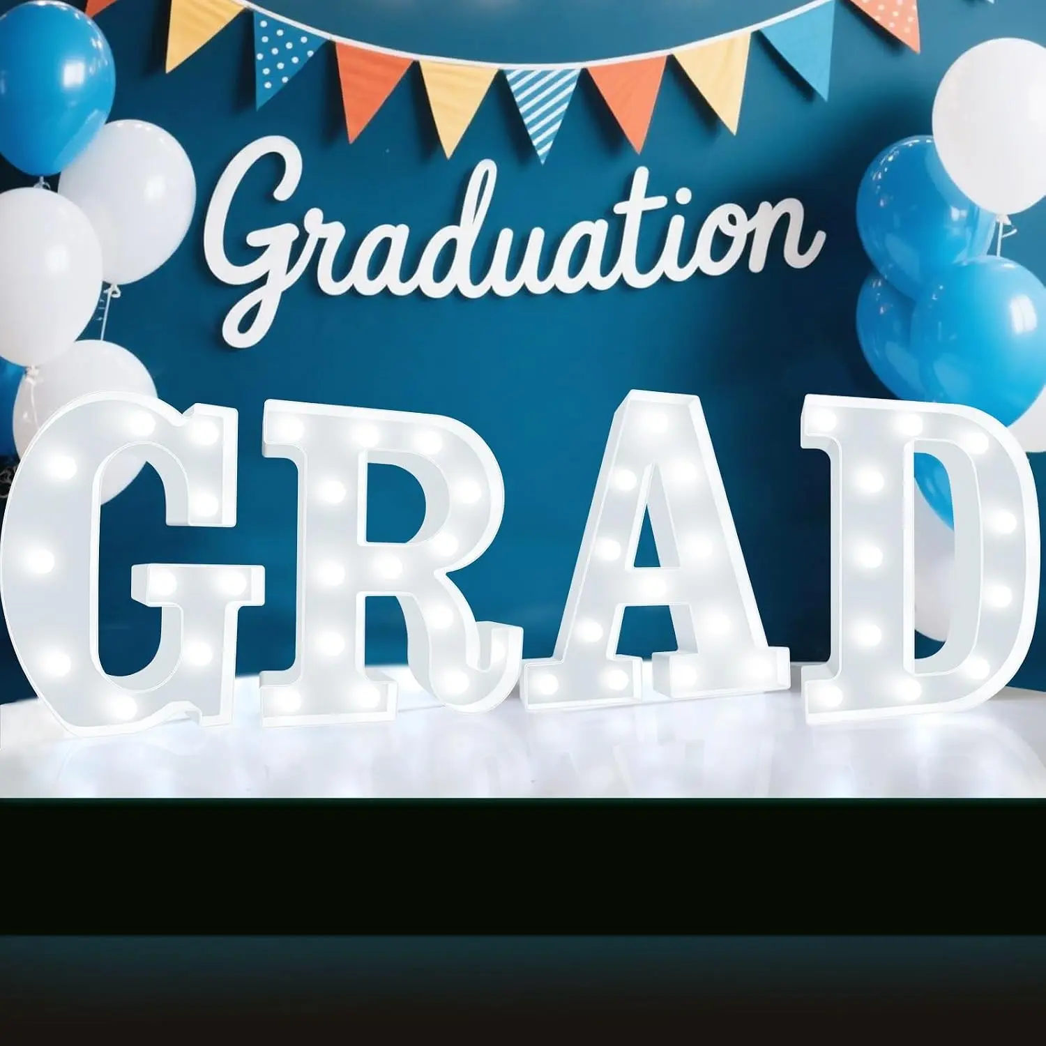 Graduation Decorations 2026, Marquee Letters Grad for Class of 2026, Lights Up Letters Grad Sign Battery Operated for High School Senior College Graduation Gift Party Supplies- Cool White