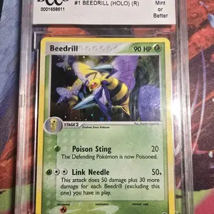 Pokemon 2004 EX Fire Red Leaf Green #1 Beedrill Holo Rare Card Mint or Better Vintage Card Vintage Slab