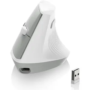 I300 Vertical  Optical ,2.4G &  Dual  ,800/1200/1600 DPI,Rechargeable Computer Mice,84G Lightweight for Windows, , PC,Laptop-White