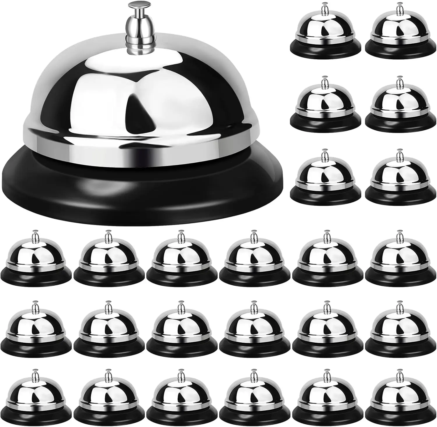 3 Pack Call Bell 3.35 Inch Diameter with Metal Anti-Rust Construction Service Bell for Hotels, Schools, Restaurants, Reception Areas, Hospitals, Warehouses