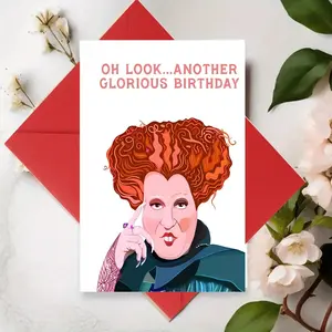 Magic Theme Birthday Card, Unique Witch Design, Printed on High Quality Paper, Perfect for Family and Friends, Creative Holiday Gift Idea