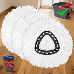 For O-Cedar Microfiber Mop Refills EasyWring 1 Tank System - Replacement Spin Mop Heads with Washable Heavy Duty Universal Fit for Kitchen Bathroom Floors
