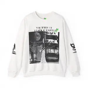 Black & White Street Collage Crypto Crewneck Sweatshirt | Graphic Urban Art