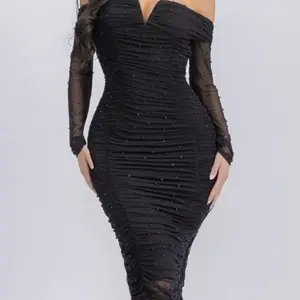Serena pearl midi mesh Dress