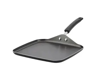 Easy Clean 11 Inch Aluminum Nonstick Square Griddle, Black