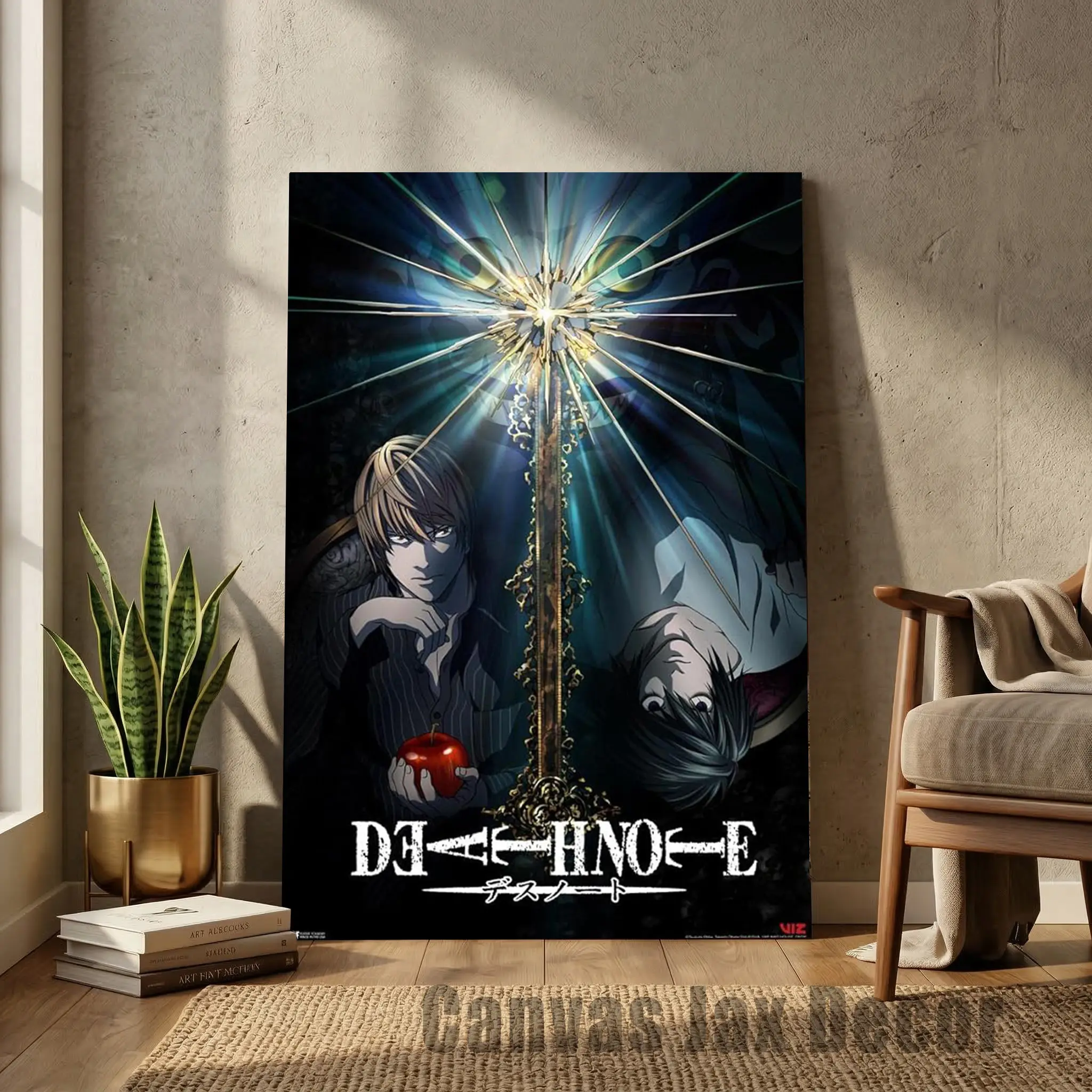 Death Note Light Yagami L Anime Art Canvas Poster - High-Quality