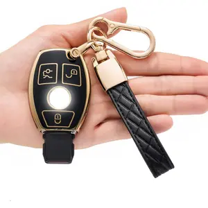 Key Fob Cover for Mercedes Benz,Soft TPU Key Case Shell Car Key Protector Car Key Holder Compatible with Mercedes Benz A B C E G K R S M CLS CLK G Class AMG
