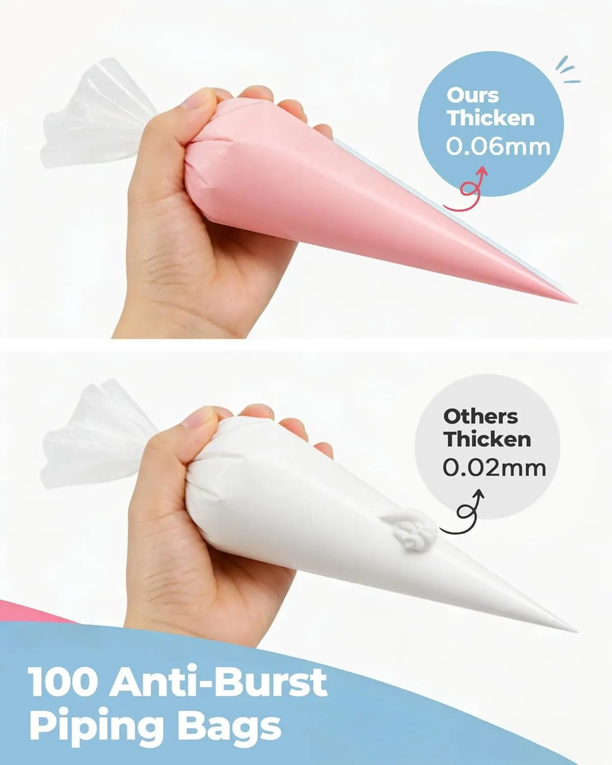New Deal Set - 124 Pcs Cake Decorating Kit,Piping Bags Tips Set, 100 Anti Burst Piping Bags, 1 Reusable Pastry Bags, 3 Cake Scrapers, 2 Couplers, 2 Icing Bags Ties Bakeware