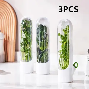 Herb Saver Storage Container – Fresh Herb Keeper for Vegetables & Herbs, 1/2/3PCS, Preserves Freshness for Refrigerator