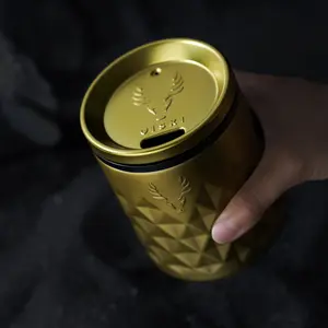 Paragon Stainless Steel Rocks Tumbler with Lid in Gold 12 oz - Ceramic Coated Whiskey Tumbler, Gifts for Dad, Sip Without Limits