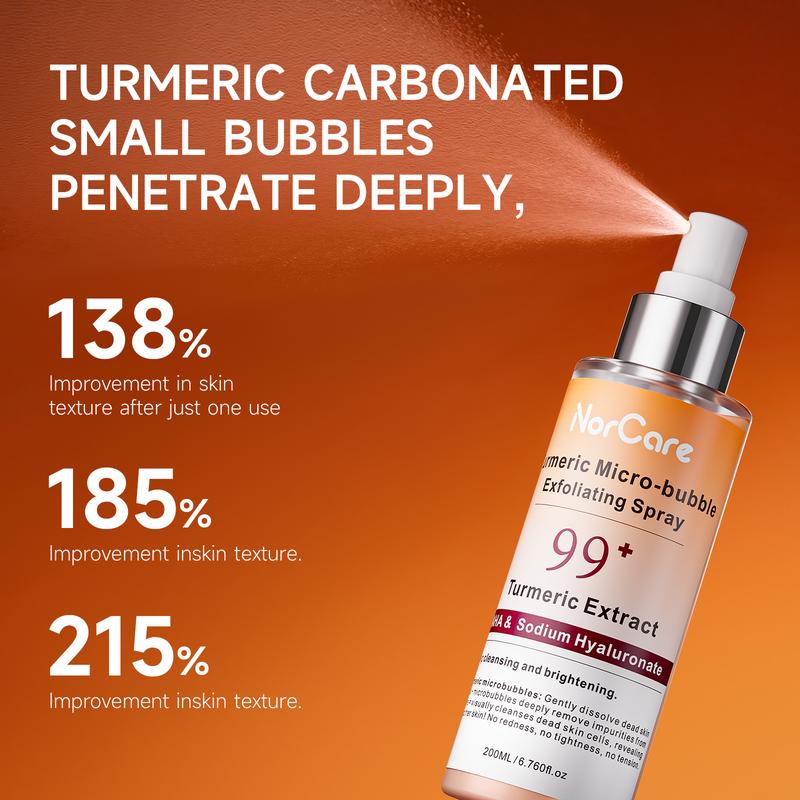 Dr.NorCare  Peel Shot Keratin Care 2026 Future Skincare Micro-Bubble Tech Gentle Turmeric Exfoliating Spray with Niacinamide & Jeju Carbonated Water, 200ml Remove Old Waste Cutin and Clean Pores Moisturizers Moisture Hydrating Exfoliating body scrub