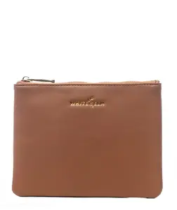 White Elm Maia Cosmetic Bag - Caramel, Compact Design, Zipper Closure, Stylish and Versatile Use