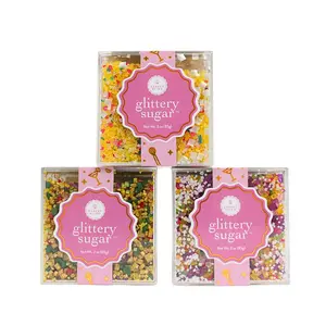Hoppy Hues Spring/Easter Edible Glitter Sugar Sprinkles Trio, Bakery Bling Glittery Sugar Bundle (In Bloom, Egg Hunt, Its a Party) Pastel Decoration