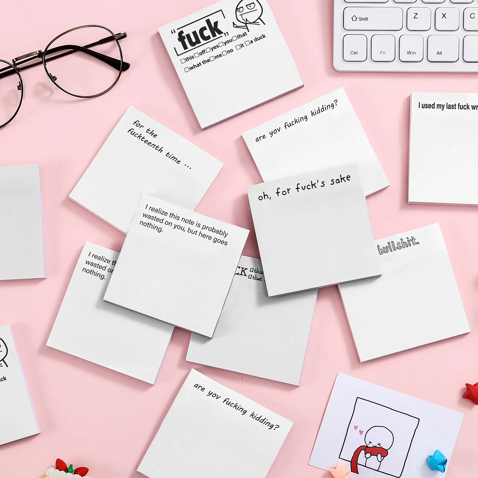Funny Sticky Notes Pack, Office Supplies, Creative, Practical & Humorous Design, Ideal Gift for Festive Occasions, Versatile Notepad Functionality