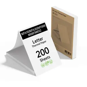 HPRT 200 Sheets Thermal Printer Paper 8.5 x 11 Inch, BPA Free Inkless Thermal Paper, US Letter Continuous Folding Thermal Paper with MT610 /MT620 /MT800/M08F, Compatible with iDPRT/HPRT/PRT Portable Printer