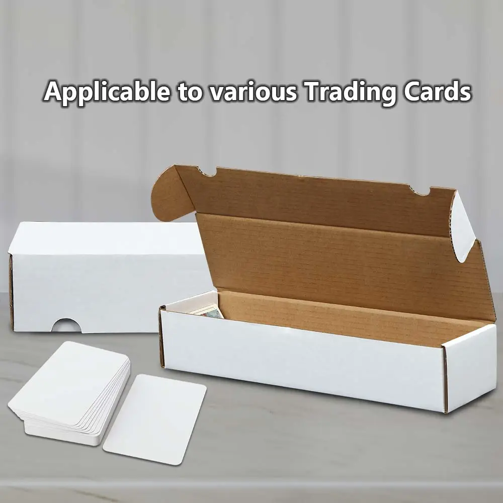 CROSSDESIGN 10Pcs Quality Durable Organizer Boxes, 800-Count White Corrugated Card Hobby Box for Sports Trading Cards, Max Pro Trade Solution