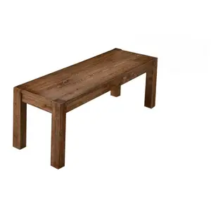 48" Transitional Wood Dining Bench in Driftwood, Dining Room Entryway Bench, Natural Oak On-Site