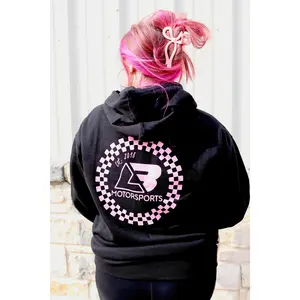 Black & Pink Checkered Premium Hoodie