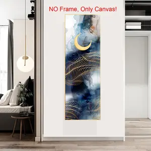 Abstract Moon Pattern Unframed Canvas Sun Moon Print Poster Art Illustrations, 1 Count Modern Art Fashion Decoration, Wall Art Decor for Home Living Room Bedroom Office Kitchen, Ornaments