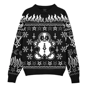 Black Metal Gingerbread Holiday Sweater