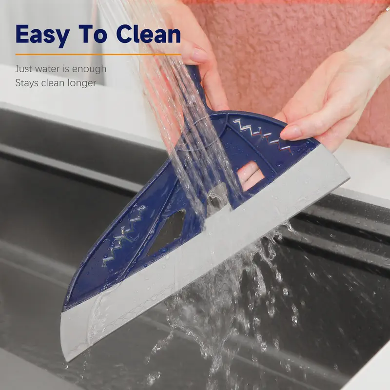 Magic Air Silicone Broom Sweeper Navy Blue Household Squeegee for Floor Cleaning Bathroom Pet Hair Broom Brush Set with Handle Multifunctional Cleaning Tool