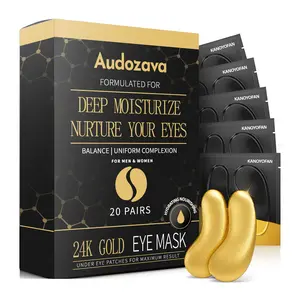 20 Pairs Gold Eye Mask Hydrating Moisturizing Under Eye Patches, Solid Form, Non-Flammable, No Ca Prop 65 Warning, Ideal for Skin Care, Hydrate