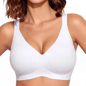 CUTEIO Wireless Jelly Bras for Women No Underwire - S-3XL Seamless Padded T-Shirt Bralette with Support, Comfortable Everyday Bra Womenswear Bridal -BA1765