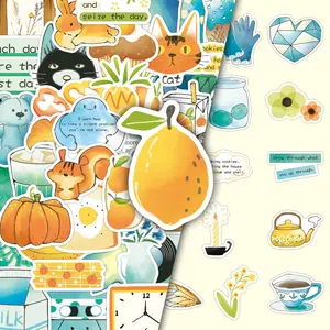 100 pieces of non-repetitive original salt-themed hand-drawn high-quality appearance cartoon stickers, creative and trendy notebook water cup phone case stickers