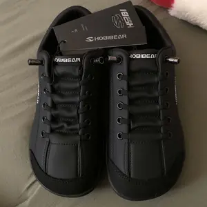 HOBIBEAR Spring Autumn Wide Head Shoes PU Leather Sport Slip-On Casual Daily Walking Shoes