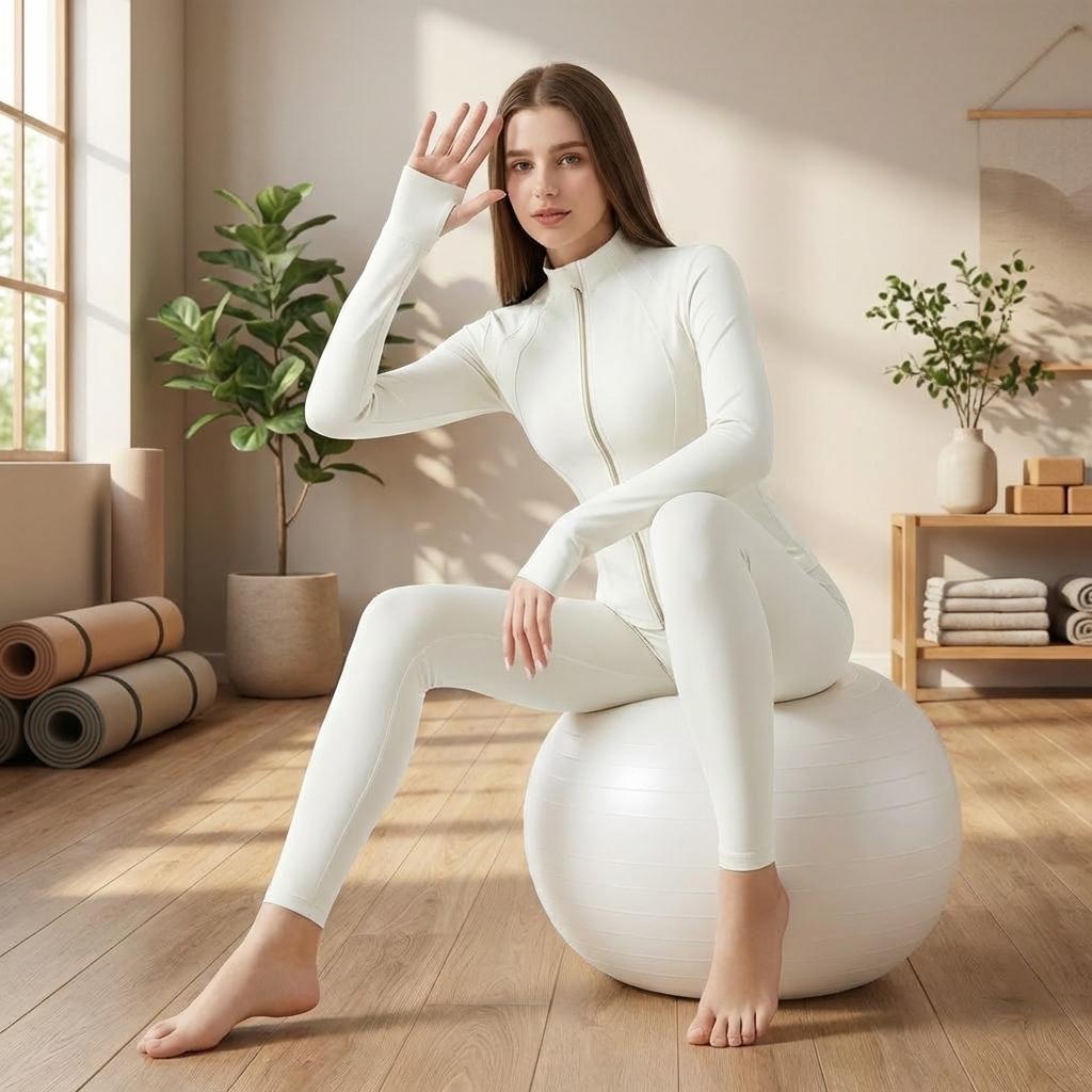 【Golden Zipper】 Golden Zipper Jacket with Pockets, Soft Brushed Women's Sporty Jacket, Minimalist Women's Tracksuit with Spandex Power Fit for Workout & Yoga, Thumbholes Design, Casual Wear for Women,  Airlayer Fabric & High Elasticity - 6 Color Options