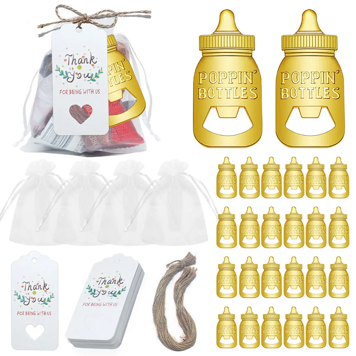 24set，poppin bottles baptismal shower favor,  gender reveal party favors, keepsakes for guests, bottle opener favor gift, wedding gifts, Return Gifts for Guest Wedding Party Souvenir Birthday Party Decor