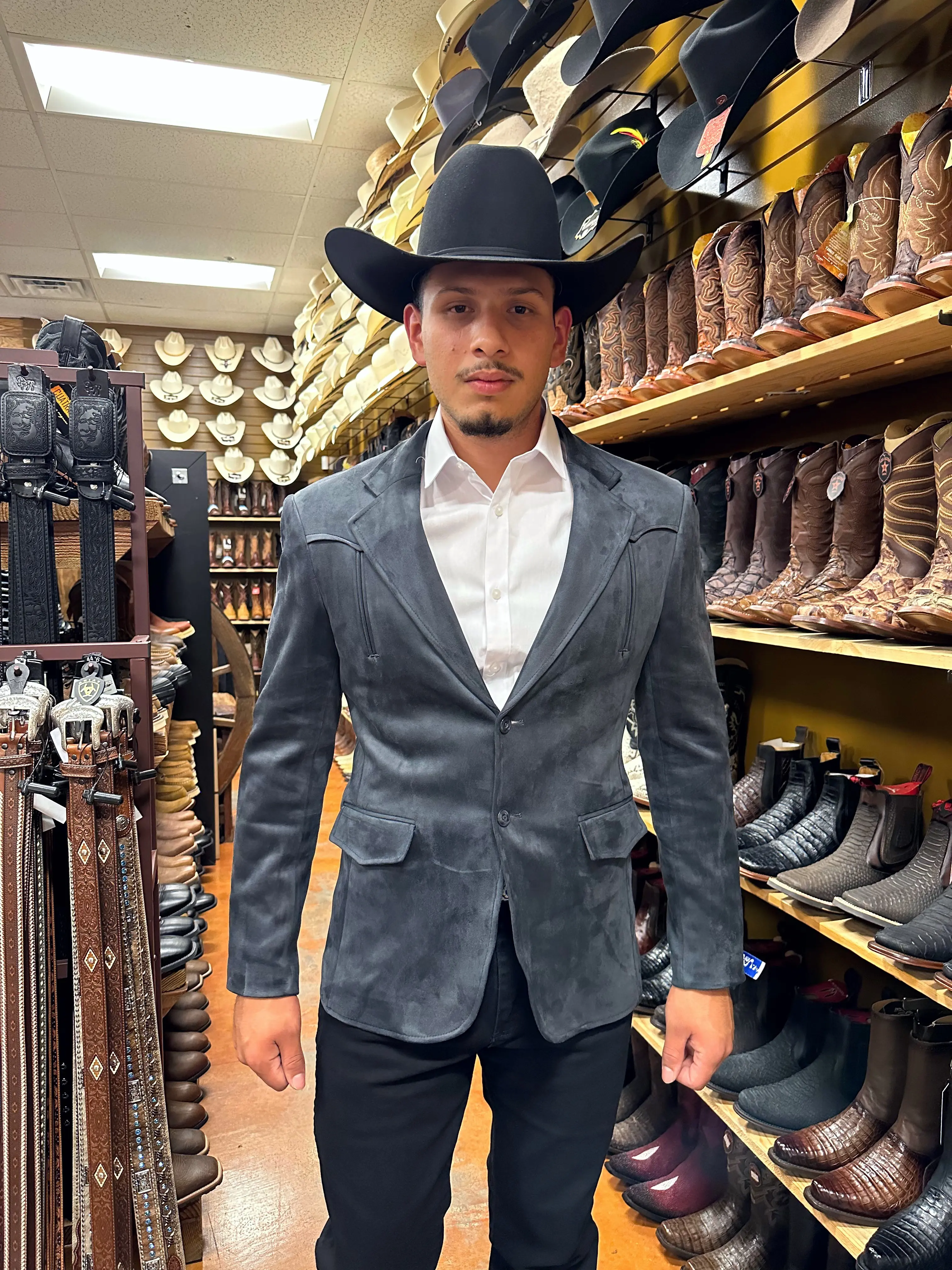 "BARABAS" Suede Blazer (Gray)