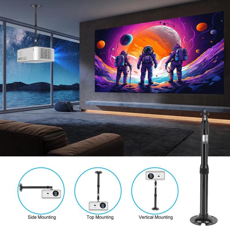 Thundeal TDA6W TD80W HY320 HY300Pro Projector Ceiling Mount Wall Holder 40cm 60cm 80cm 1/4 6mm Black Aluminum Projector Hanger Adjustable Mount Bracket