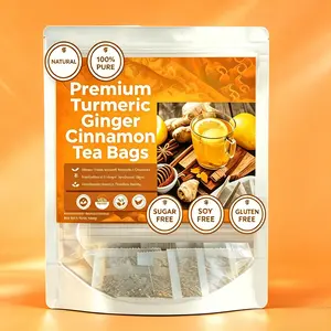 Organic Turmeric Ginger Cinnamon Tea Bags (60 Pack) – Natural Anti-Inflammatory Herbal Tea for Digestion, Immunity & Daily Wellness