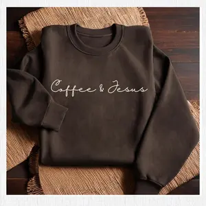 Coffee and Jesus Sweatshirt, Christian comfy sweatshirt, Coffee sweatshirt for her, Christian loungewear, Coffee Lover Sweatshirt