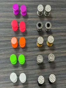 20 Pcs Stainless Steel Disc Stud Earrings, Dopamine Color Vintage Fashion Set, Unisex Daily Wear, Durable and Stylish Accessory