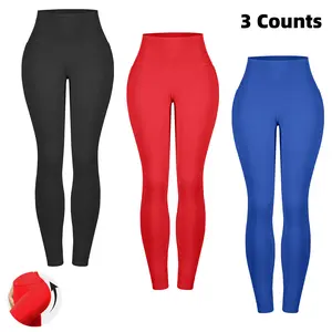 3-Pack Women's Black Yoga Leggings High Waisted Pointed Pocket Tight Workout Pants