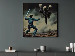 Minecraft Art| "The Wither" | Framed Canvas | Dark Fantasy| Minecraft Poster | Gaming Poster|