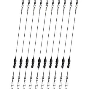 Texas Rigs 10 Pack, Pre-Rigged Bass Fishing Rig with Bullet Weight, Swivel & Snap, Weedless Soft Plastic Rig for Largemouth & Smallmouth Bass